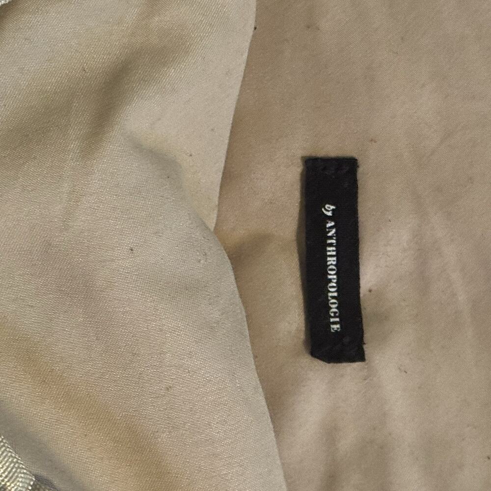 Anthropologie Nylon Crescent Crossbody Bag Beige Half Moon Sling with Mini Pouch - Picture 9 of 9